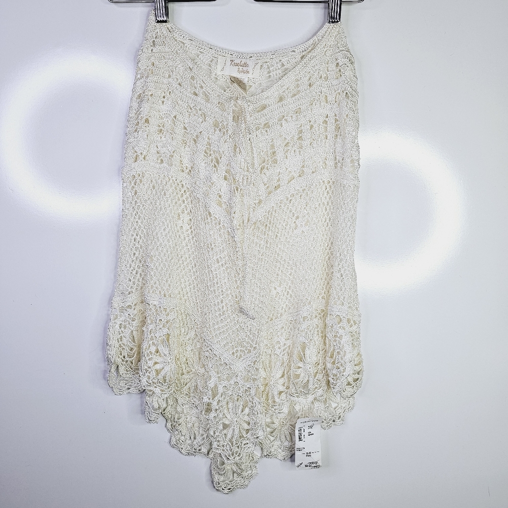 90s Kroshetta by Papilion Lace Crochet Floral Skirt? Shawl? Cape? Maybe All???